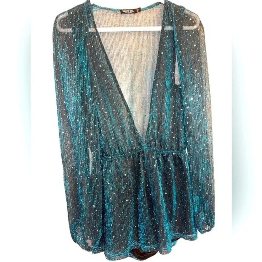 Beautiful NastyGal Metalic Romper - Picture 1 of 6